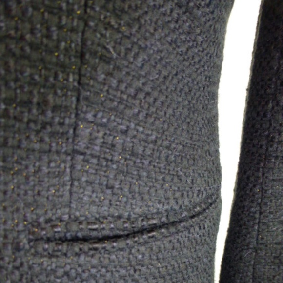 Theory black wool cotton textured woven blazer 10 - Picture 3 of 7